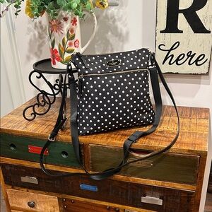 Kate Spade Black and White Polka Dot Crossbody Bag